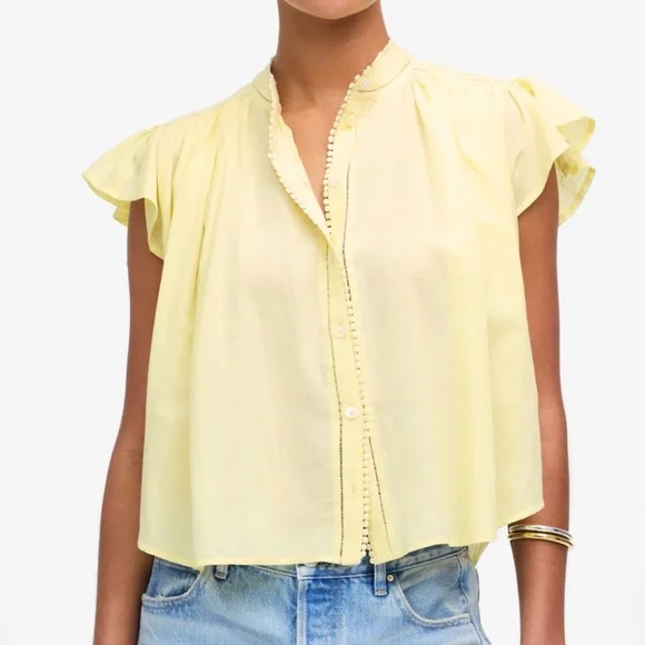 Madewell size small yellow billowy flow top - now in stores - Picture 2 of 12